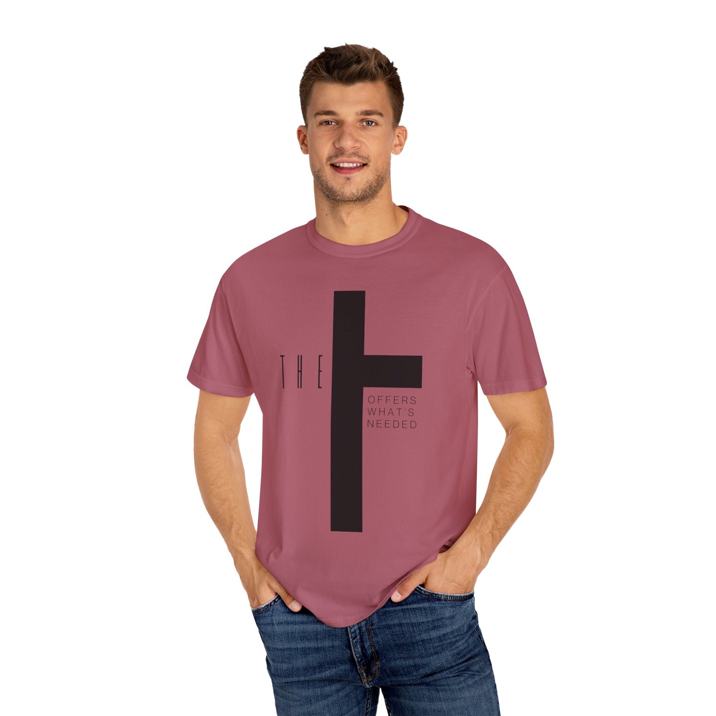 Adult T-Town Christian Black Letters & Cross