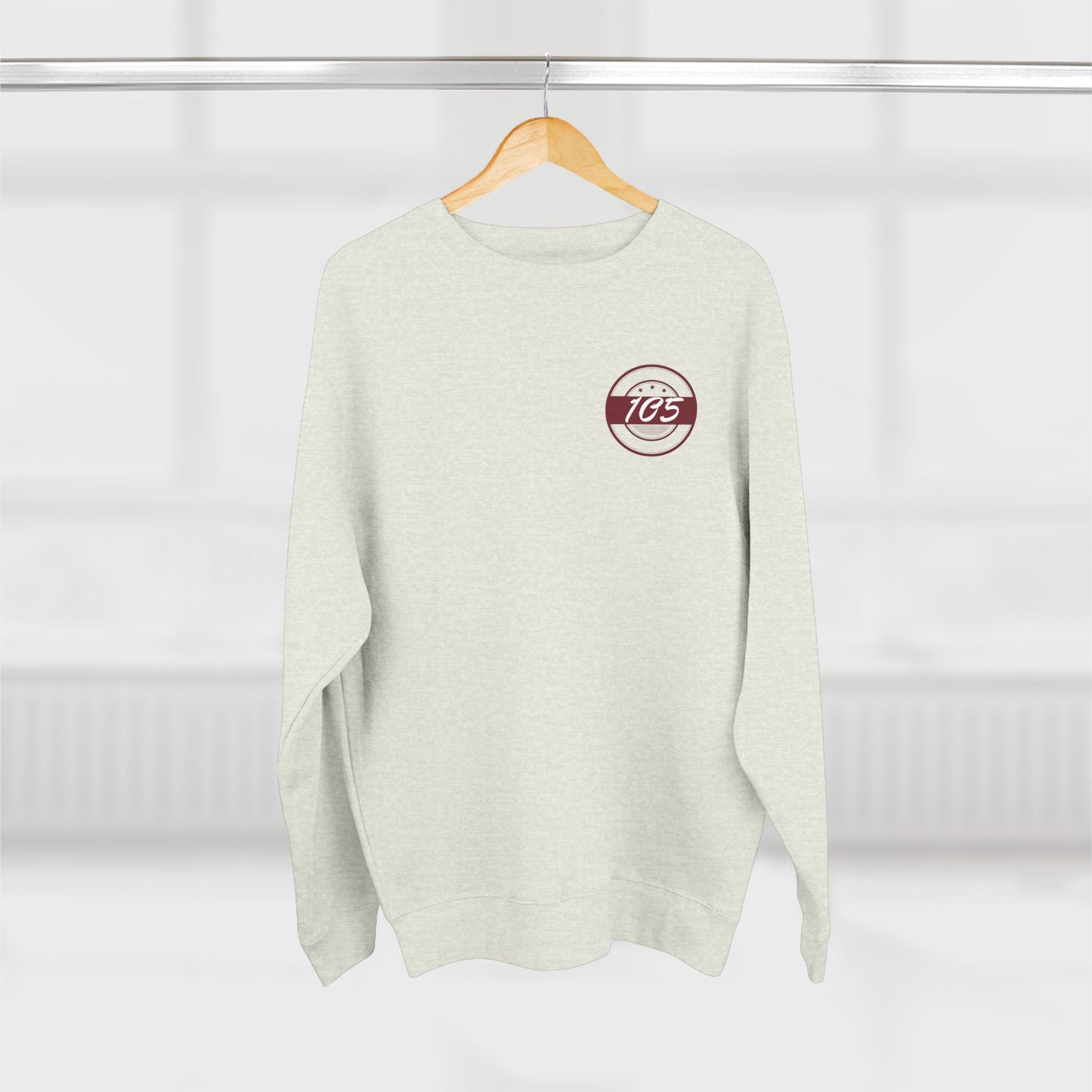 Adult 105 Christian Marron and White Letters Crewneck