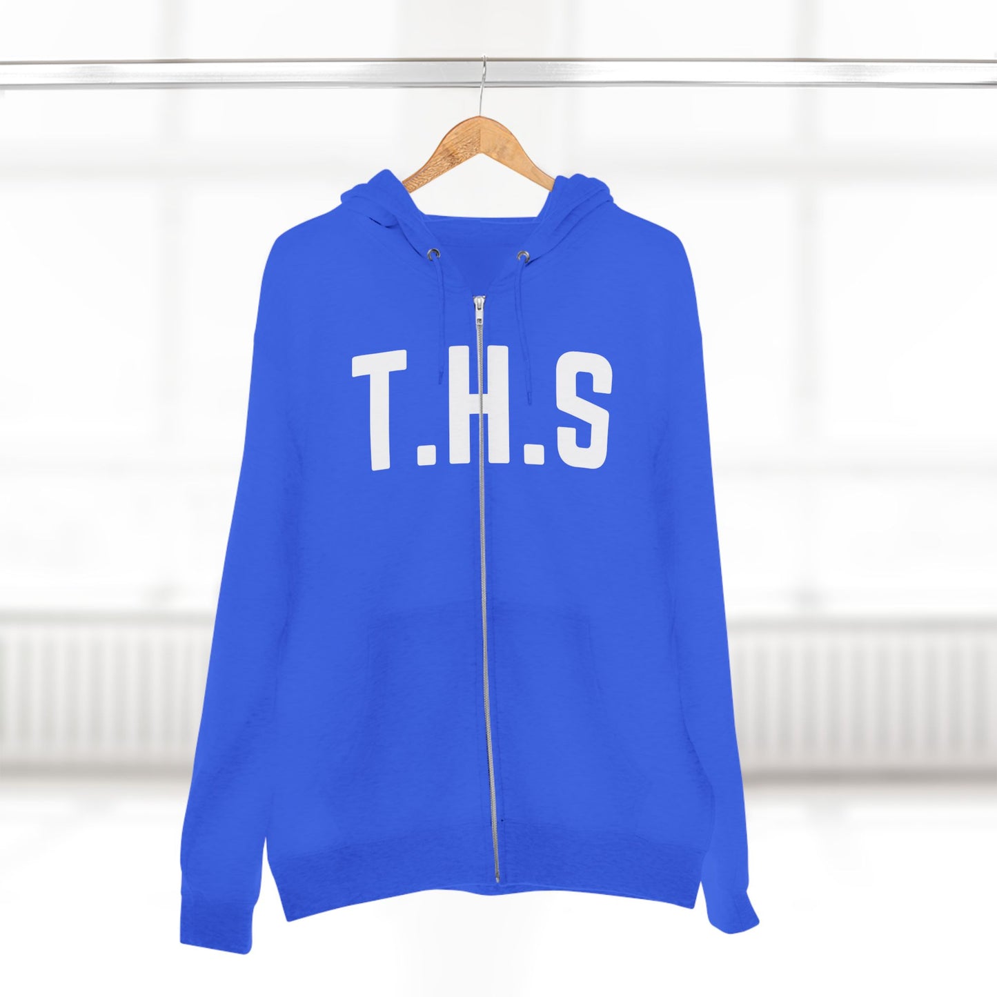 Adult T.H.S Trusting His Spirit Specialty Hoodie White Letters Zipper