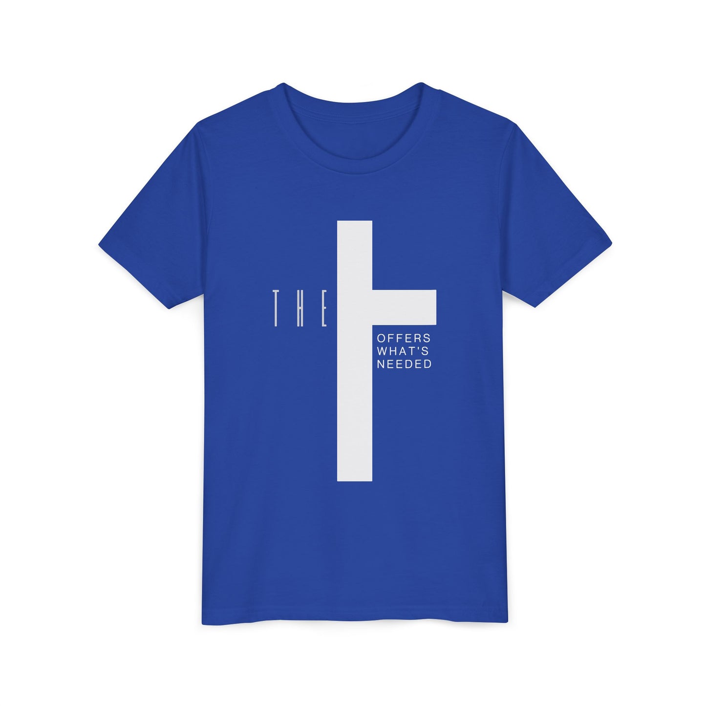 Youth T-Town Christian White Letters & Cross