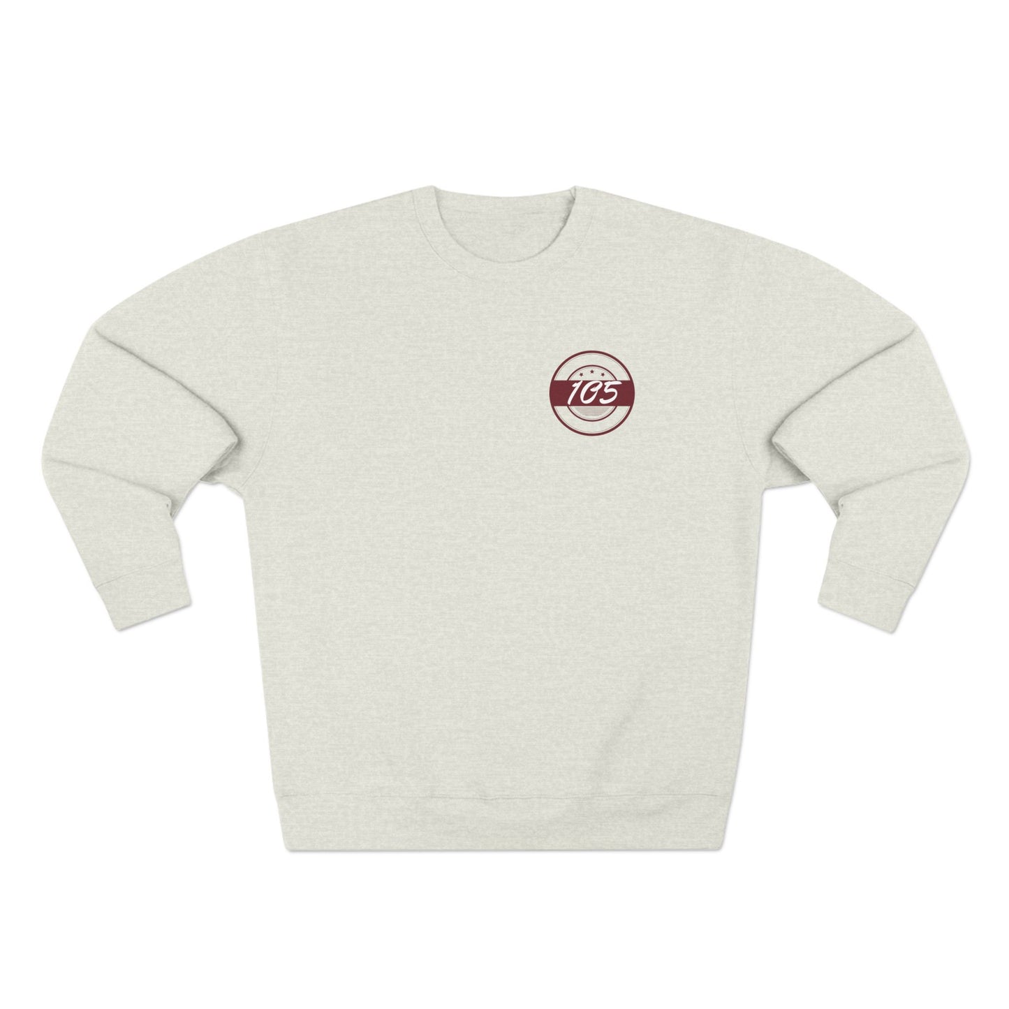 Adult 105 Christian Marron and White Letters Crewneck