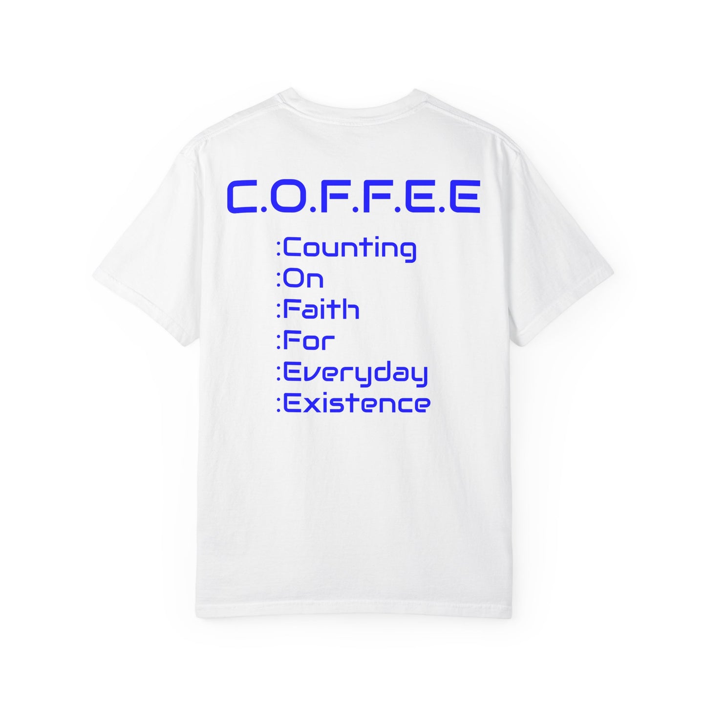 Adult Coffee Christian Blue Words Only