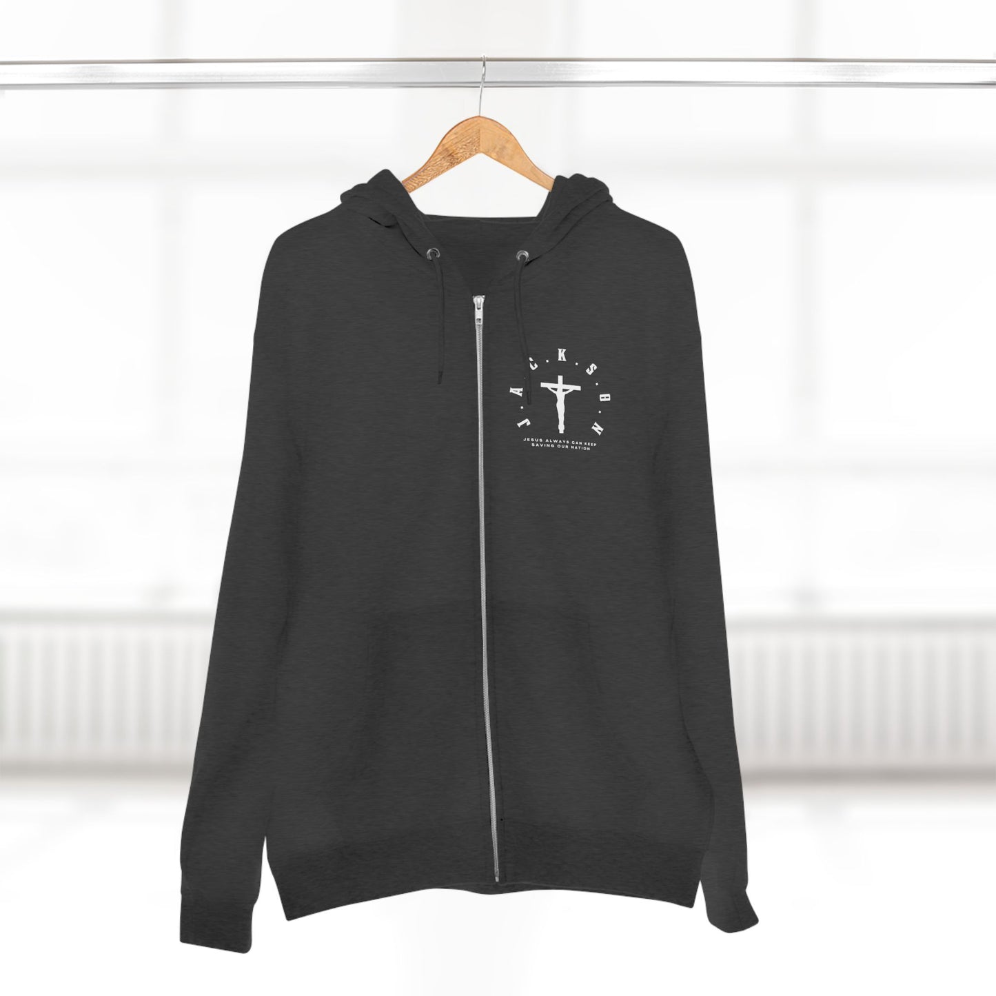 Jackson White Hoodie Zipper