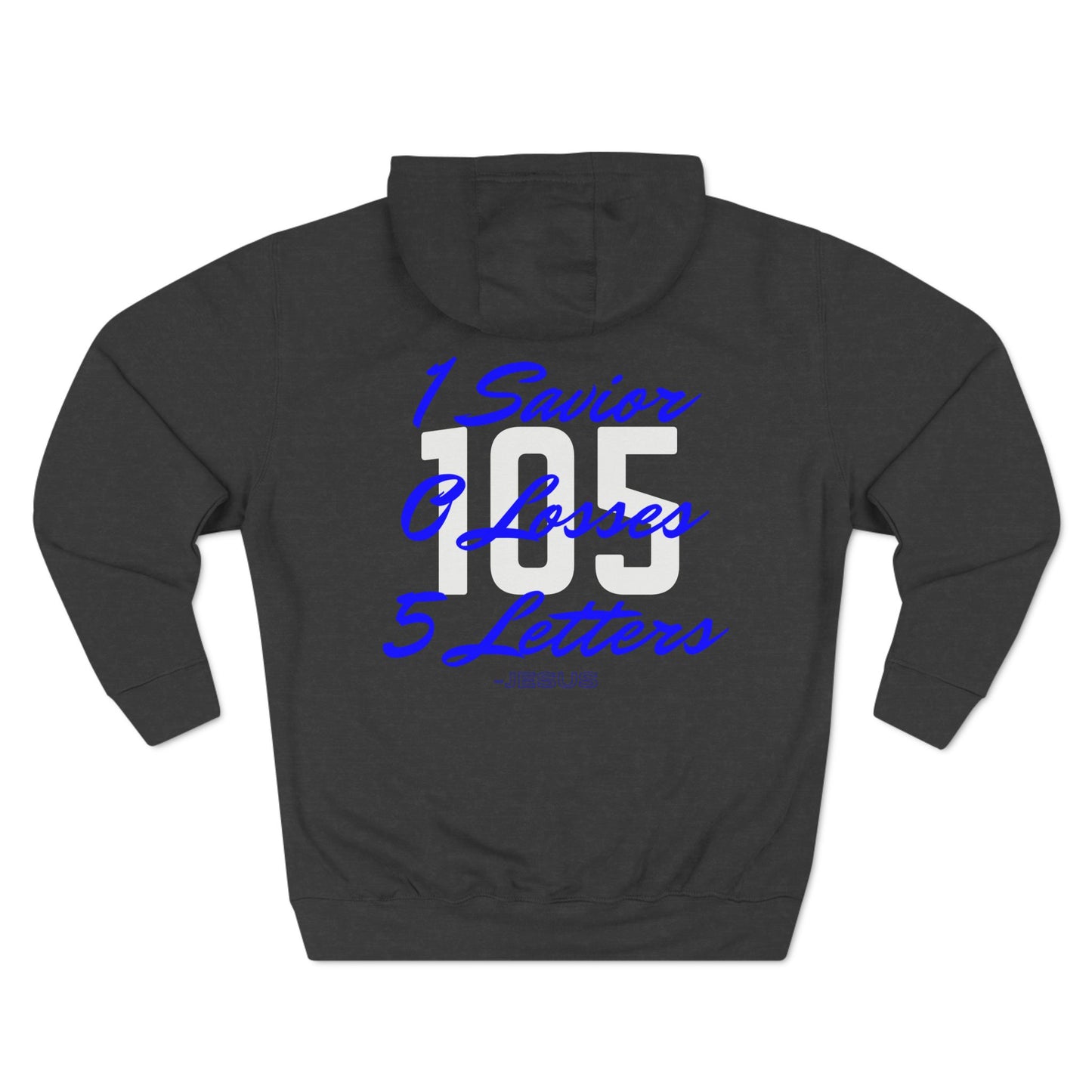 Adult 105 Christian Blue and White Letters Hoodie