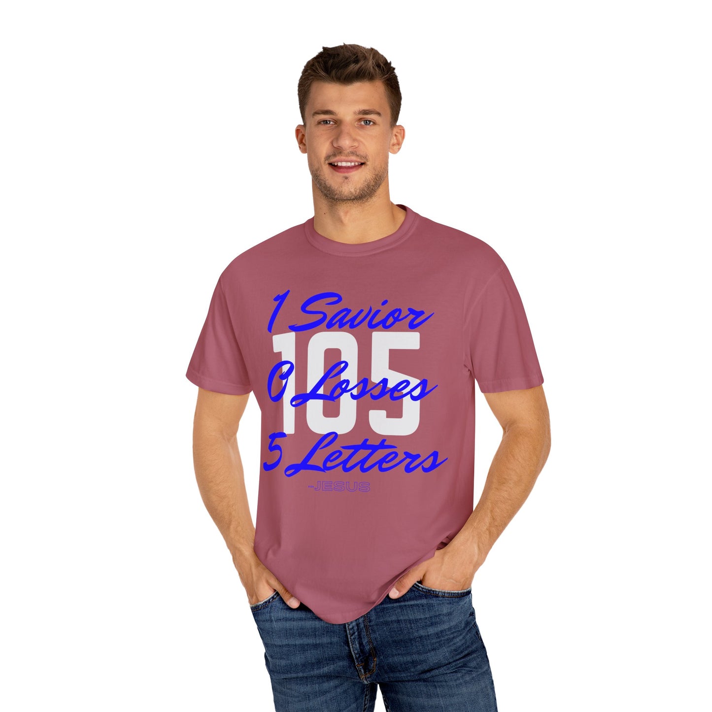 Adult 105 Christian Blue and White Letters