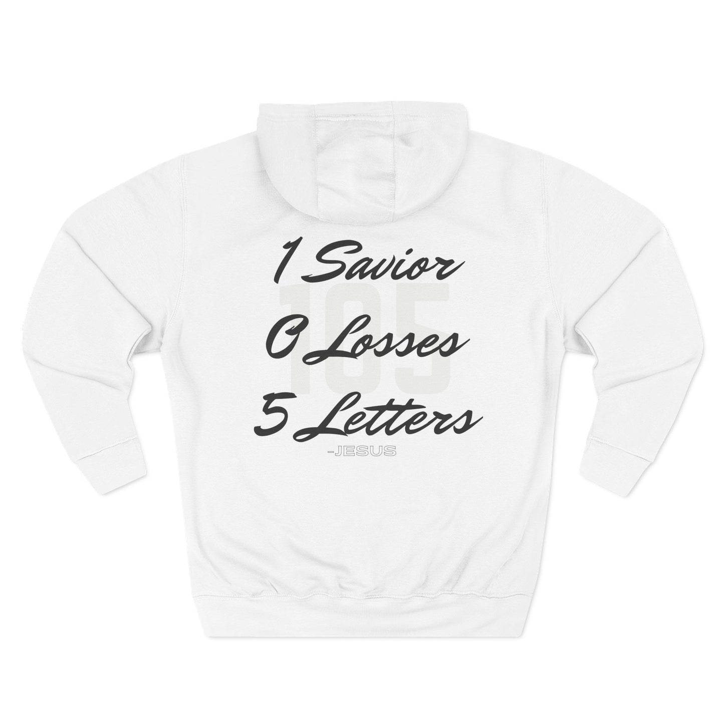 Adult 105 Christian Black and White Letters Hoodie
