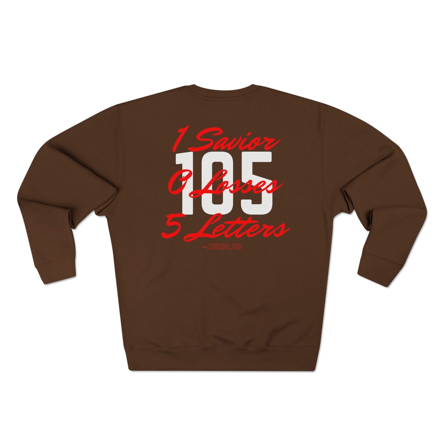 Adult 105 Christian Red and White Letters Crewneck
