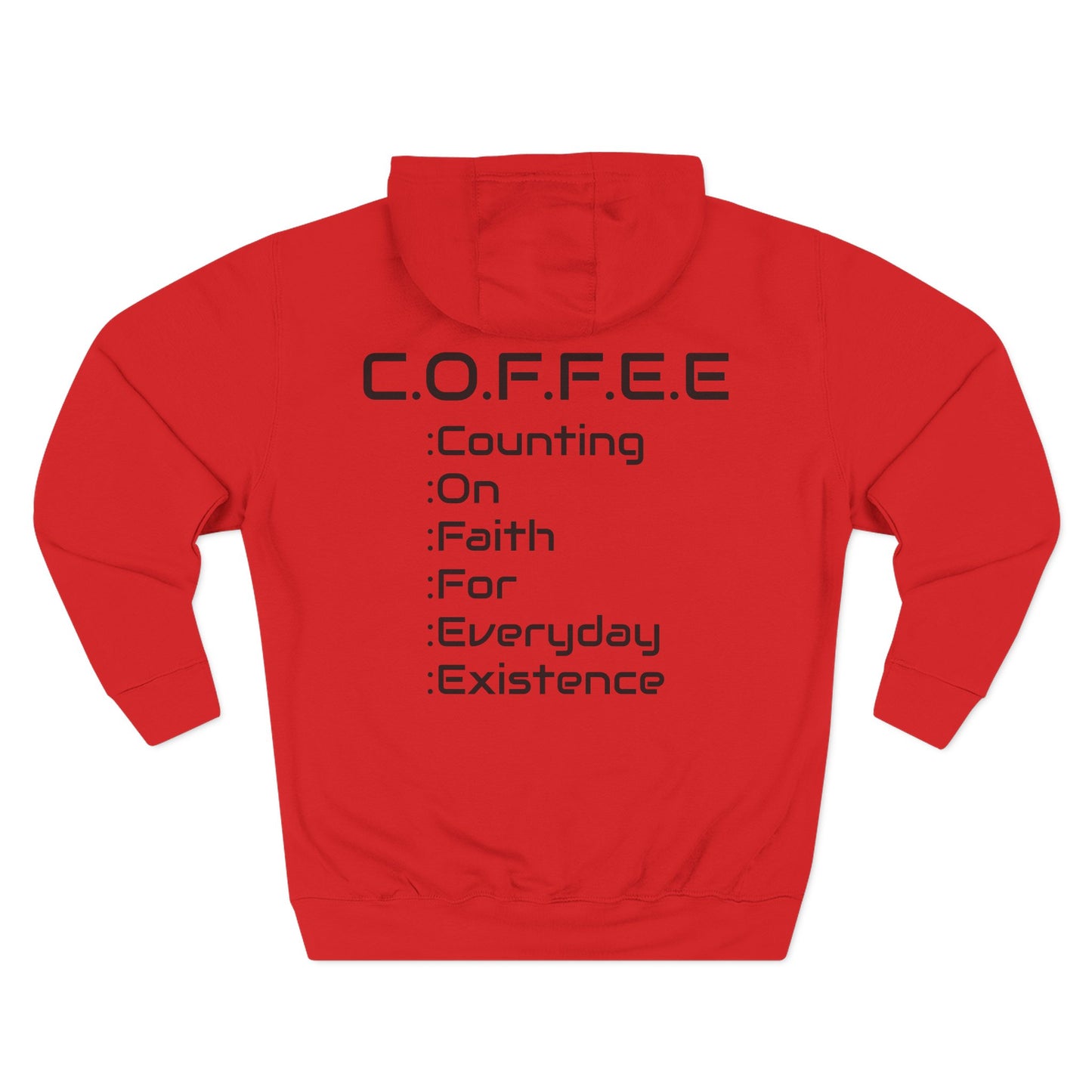 Adult Coffee Christian Black Words Only Hoodie