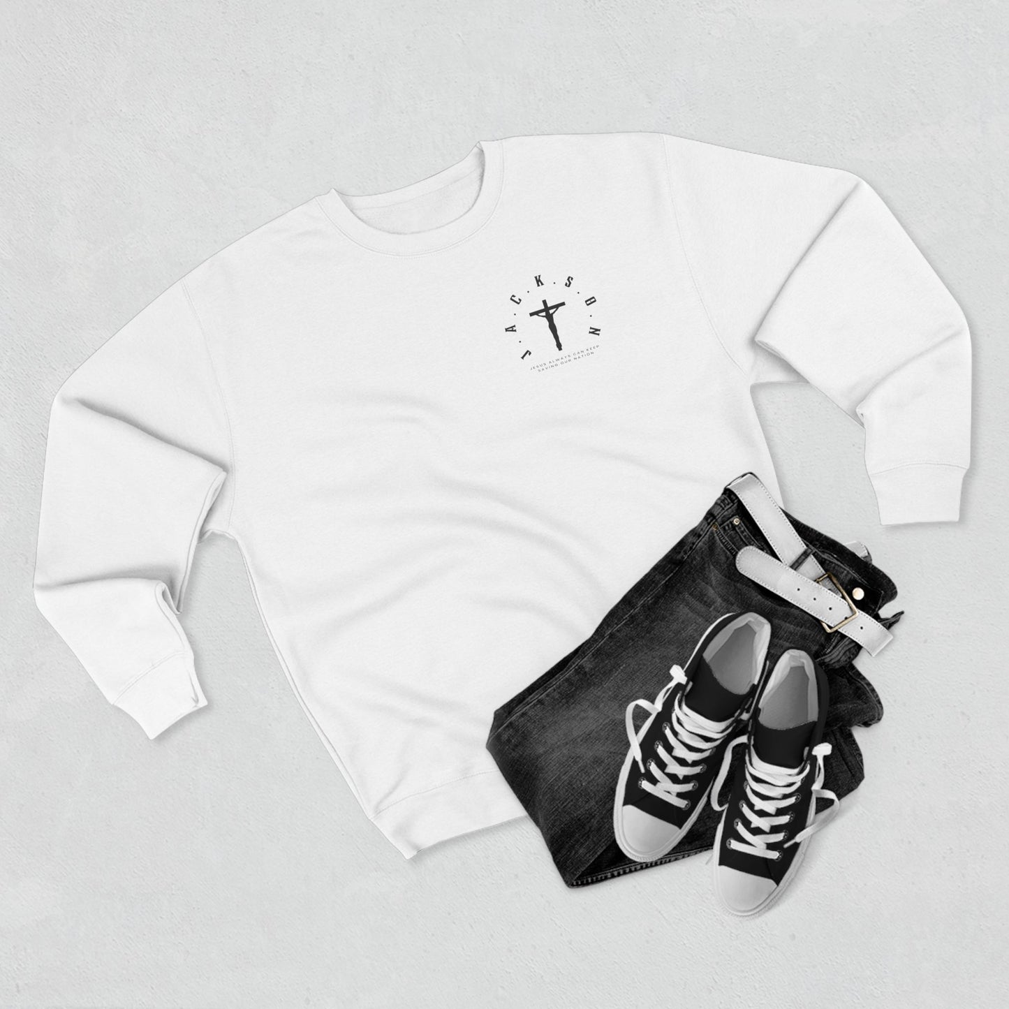 Jackson Black Cross & Letters Crewneck