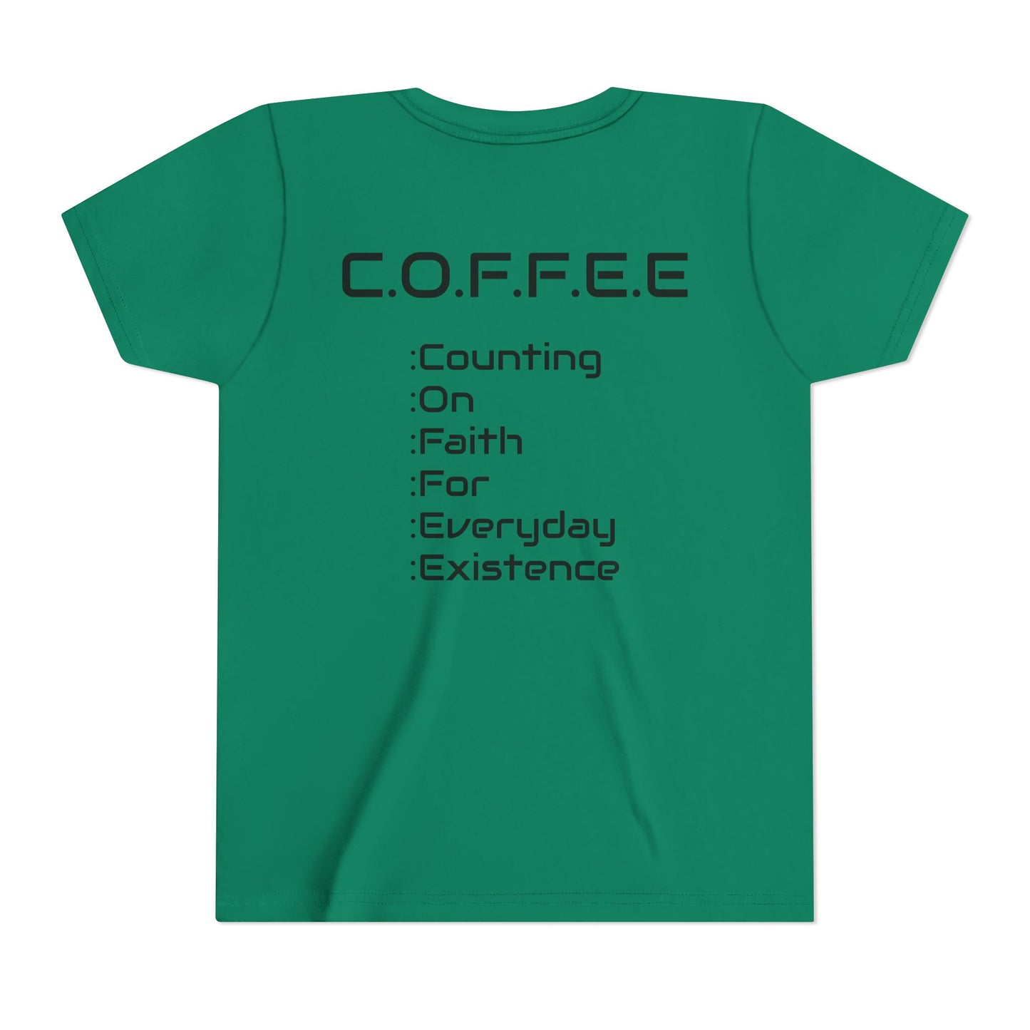 Youth Adult Coffee Christian Black Words Only