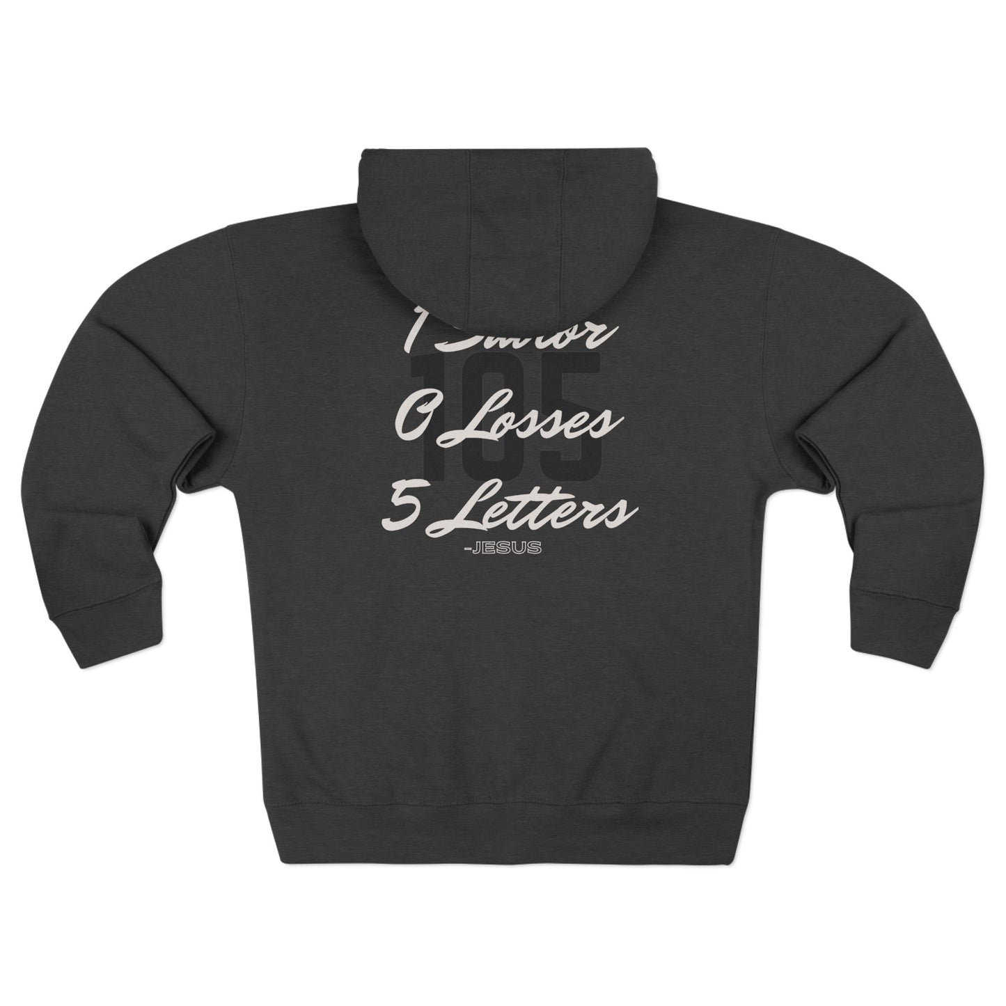 Adult 105 Christian White and Black Letters Hoodie Zipper