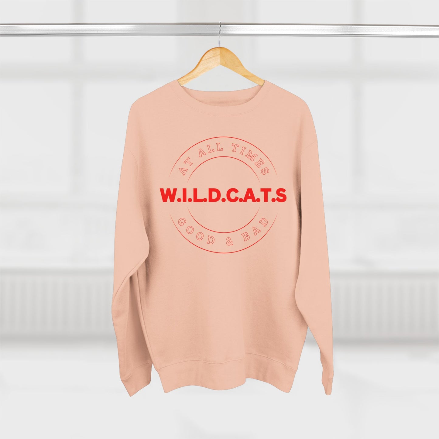 Wildcats Christian Red Letters & Picture Crewneck