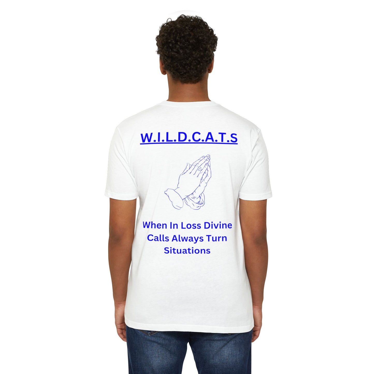Wildcats Christian Blue Letters & Picture
