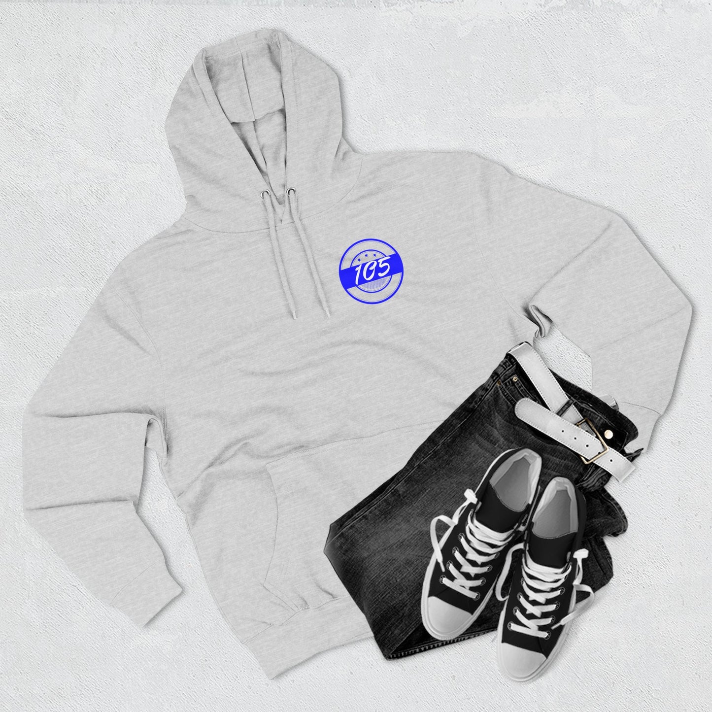Adult 105 Christian Blue and White Letters Hoodie
