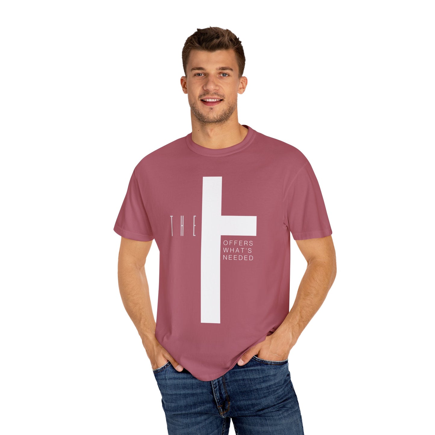 Adult T-Town Christian White Letters & Cross