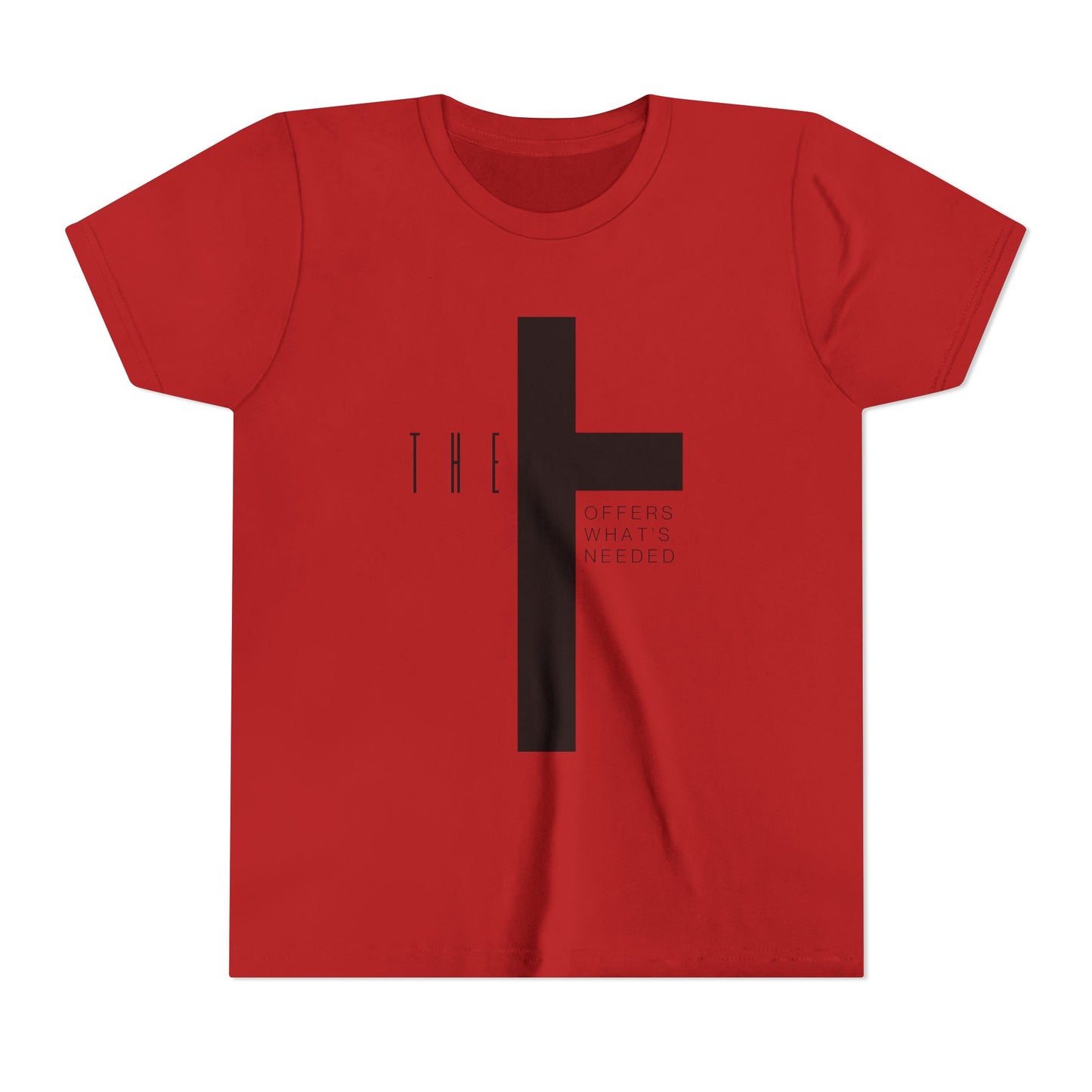 Youth T-Town Christian Black Letters & Cross