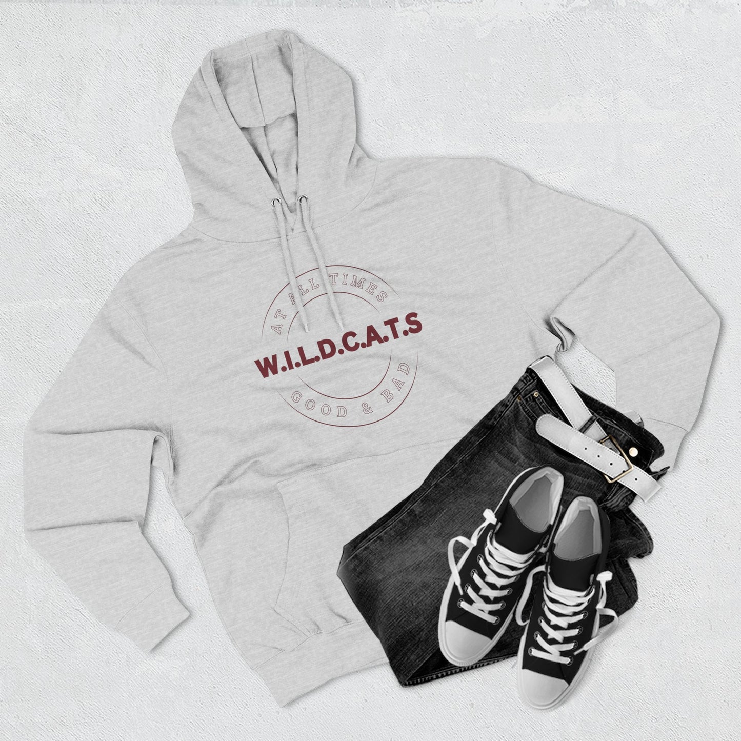 Wildcats Christian Marron Letters & Picture Hoodie