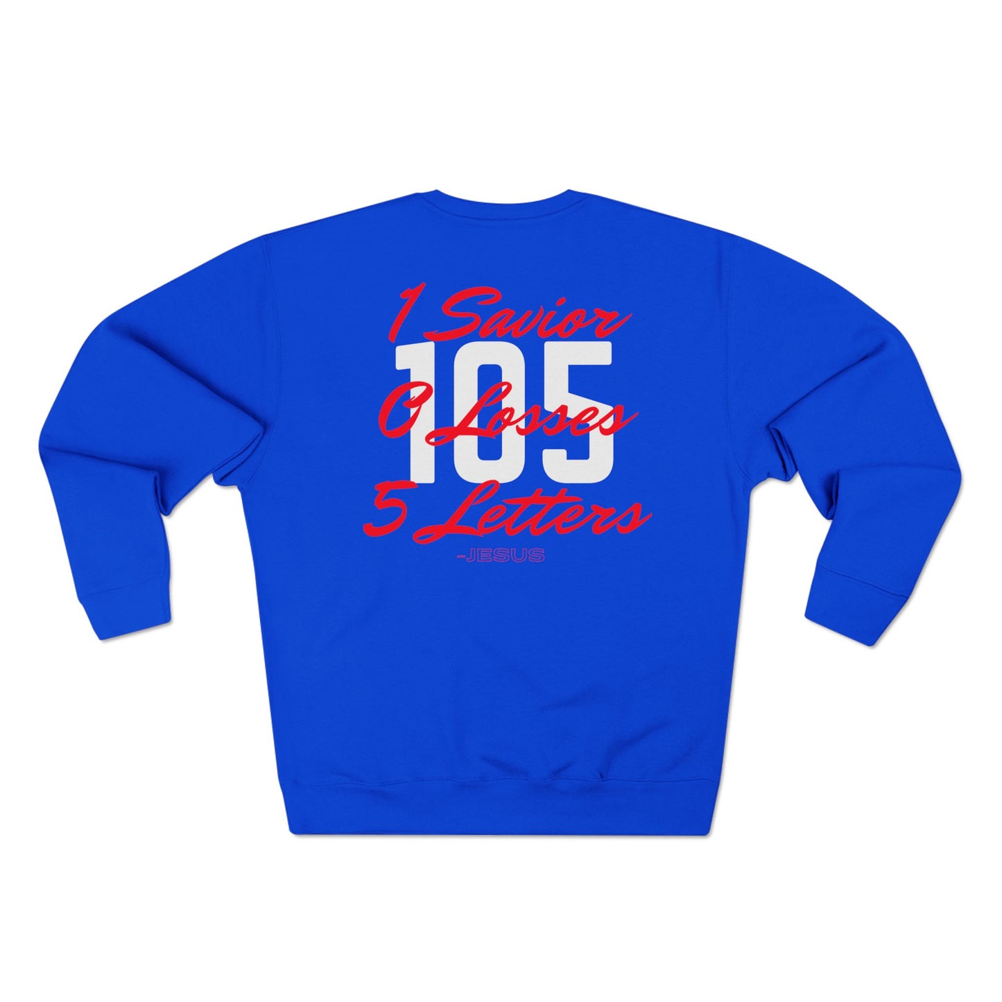 Adult 105 Christian Red and White Letters Crewneck