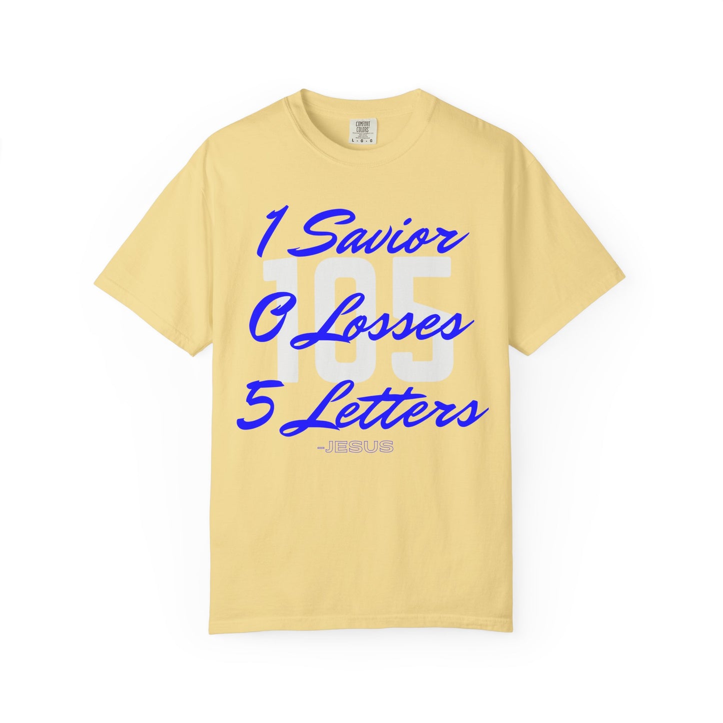 Adult 105 Christian Blue and White Letters