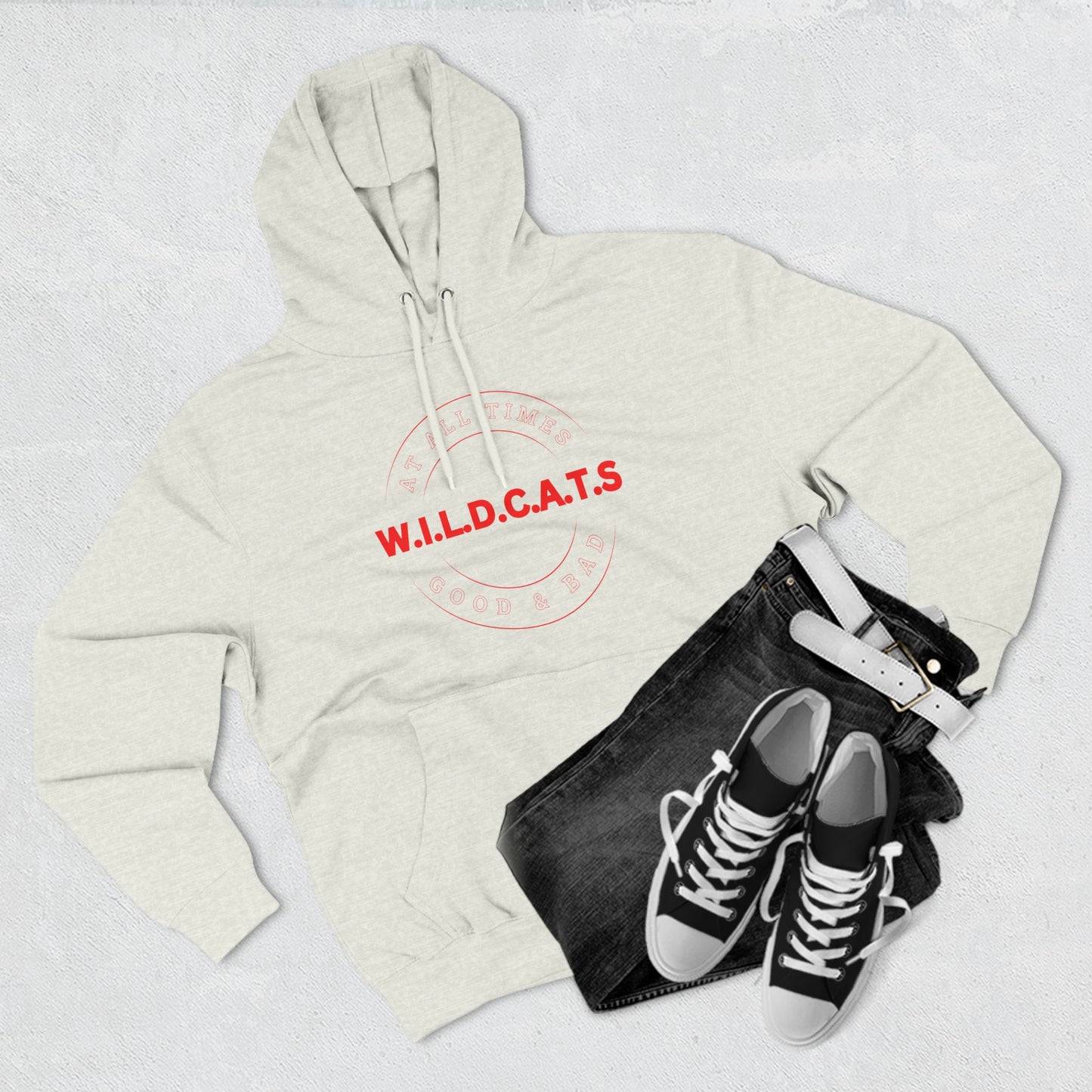 Wildcats Christian Red Letters & Picture Hoodie