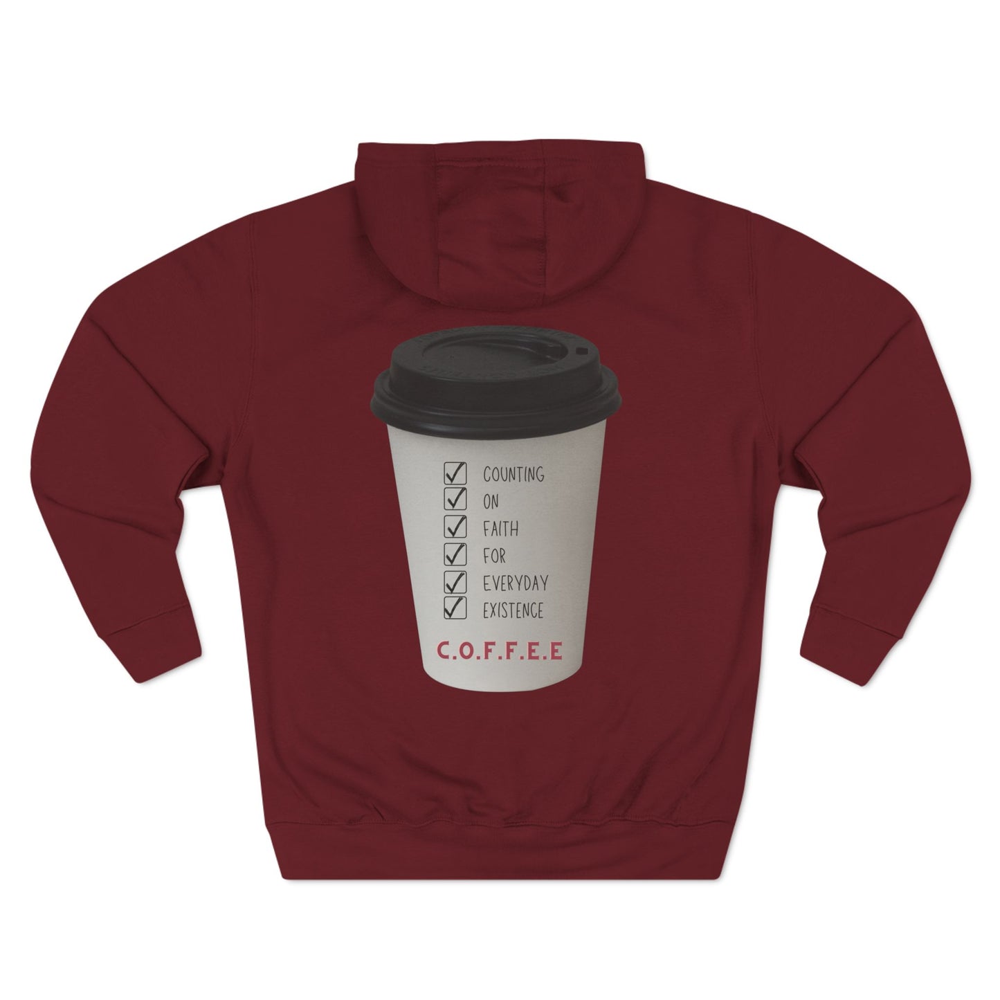 Adult Coffee Christian White Letters & Image Hoodie