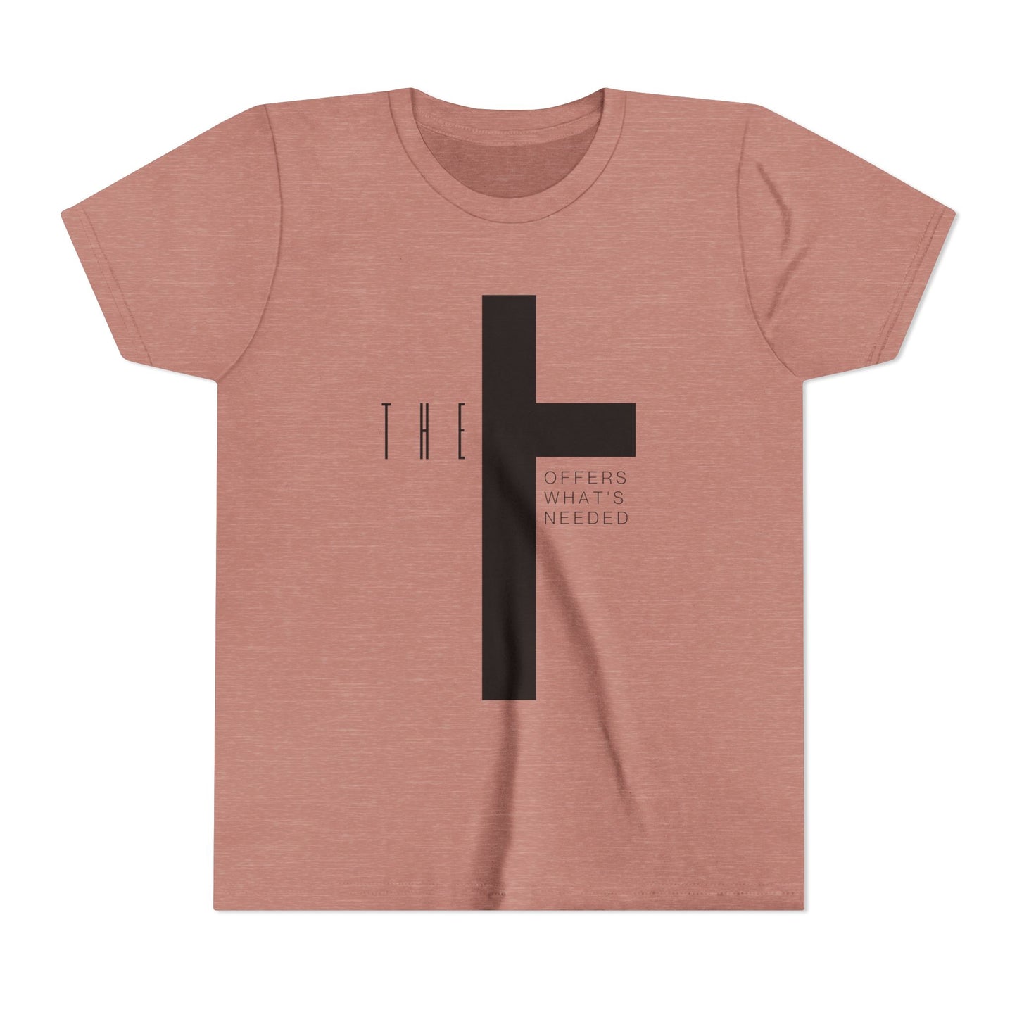 Youth T-Town Christian Black Letters & Cross