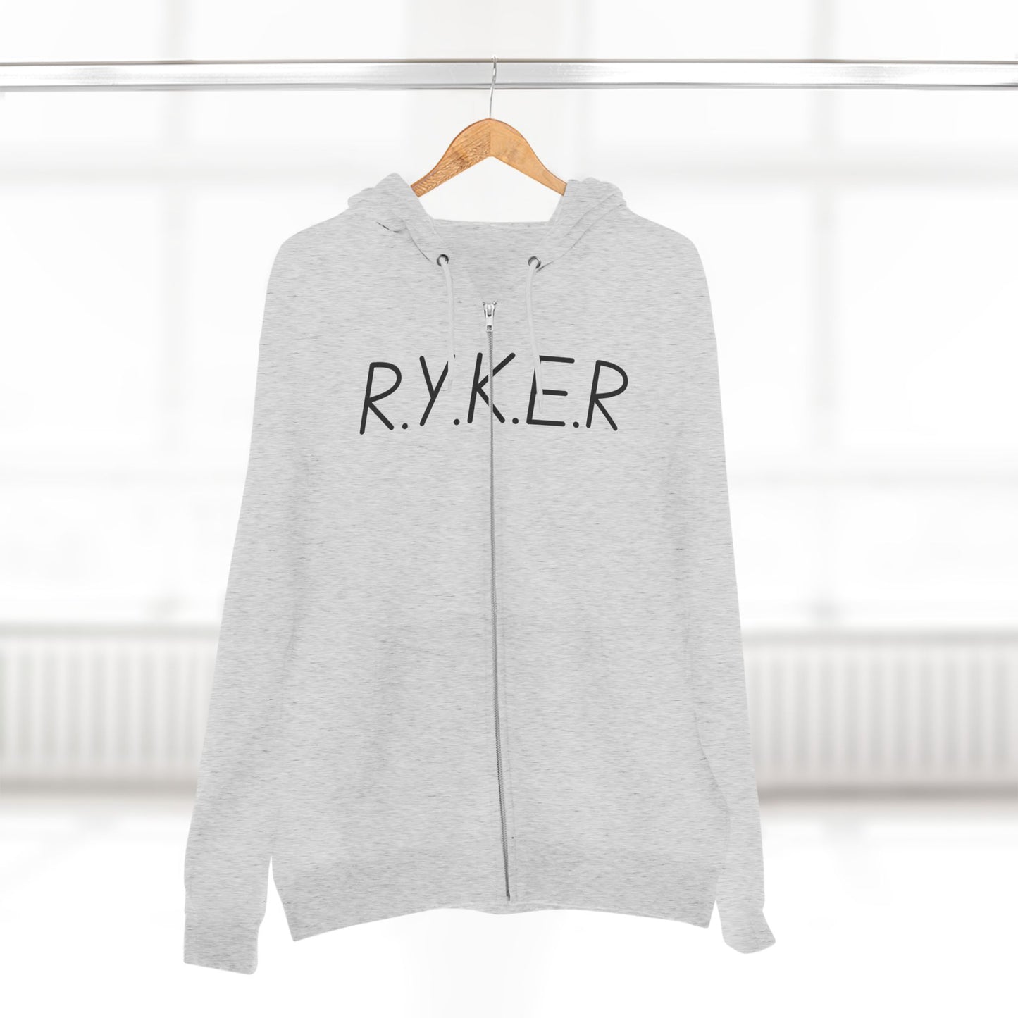 Adult RYKER Christian Black Letters Zipper Hoodie