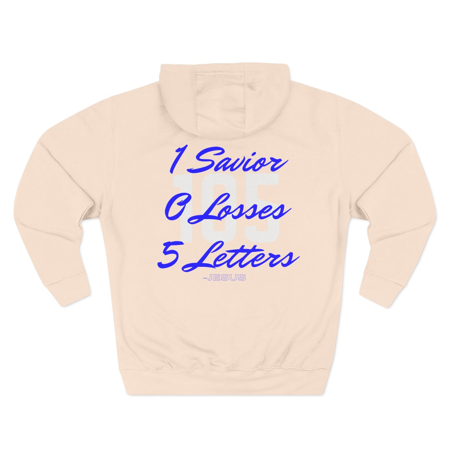 Specialty Adult 105 Christian Blue and White Letters Hoodie