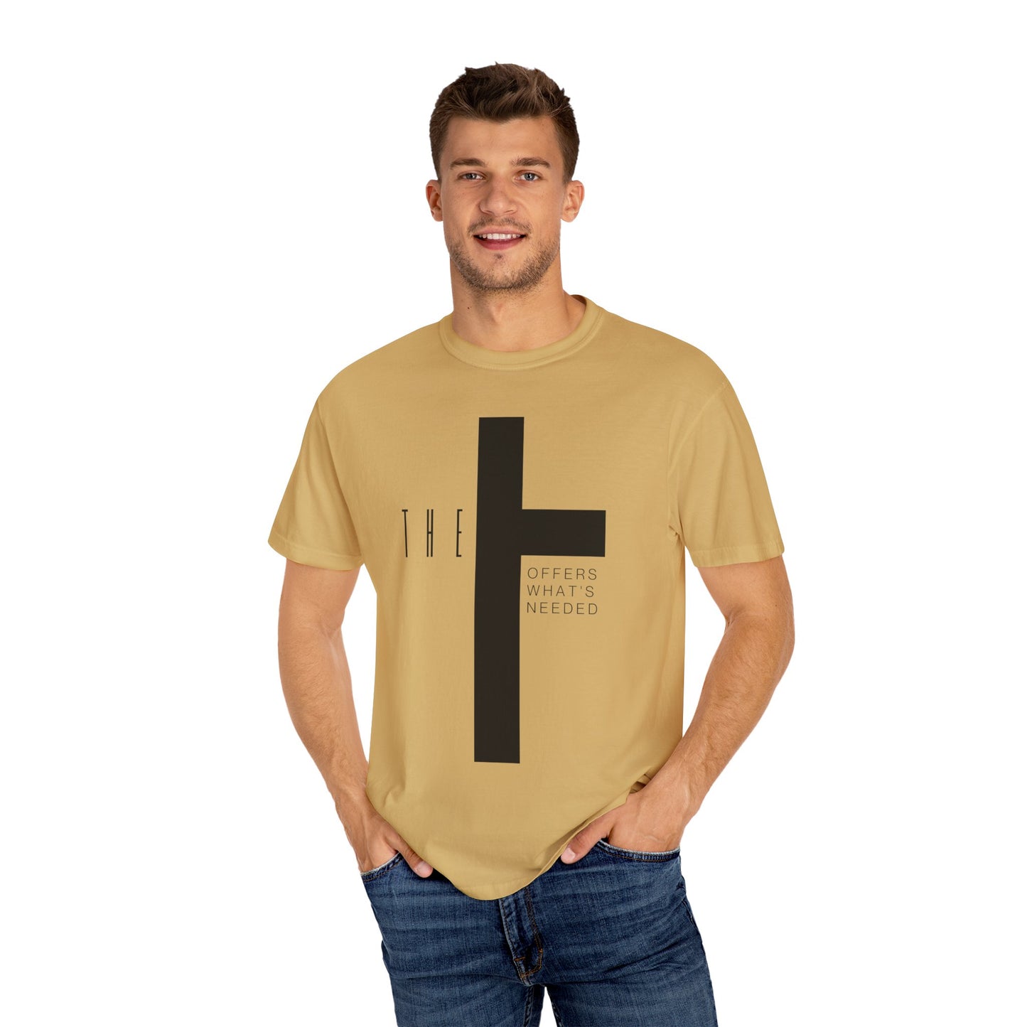 Adult T-Town Christian Black Letters & Cross