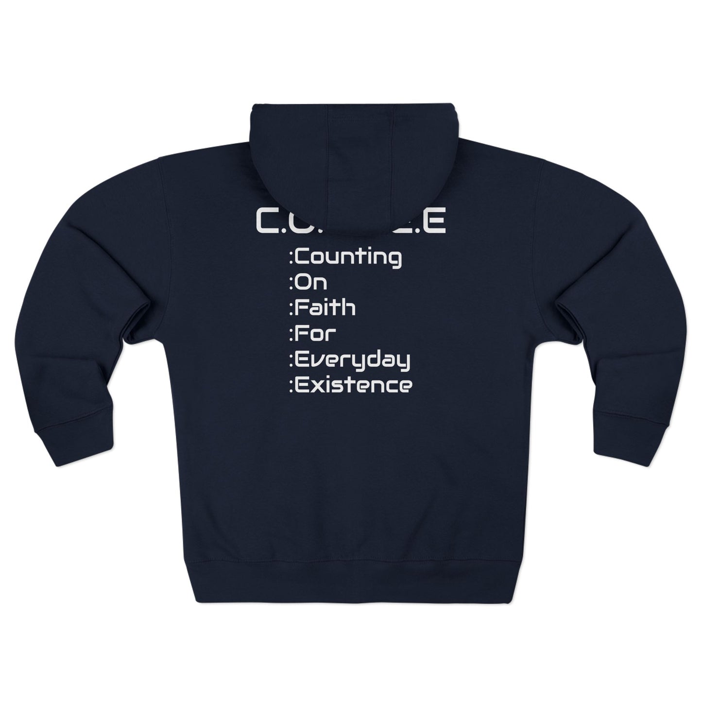 Adult Coffee Christian White Words Only Hoodie Zipper
