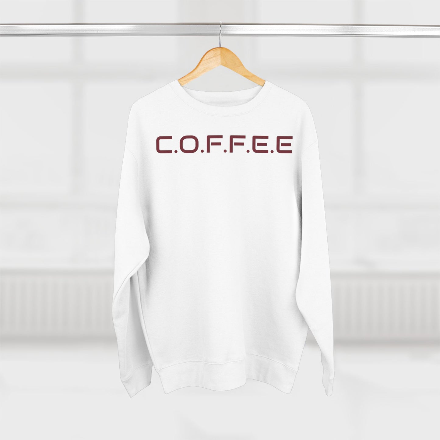 Adult Coffee Christian Marron Words Only Crewneck