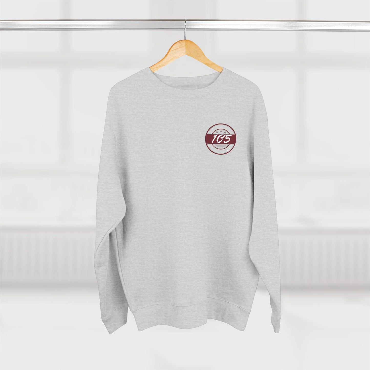 Adult 105 Christian Marron and White Letters Crewneck