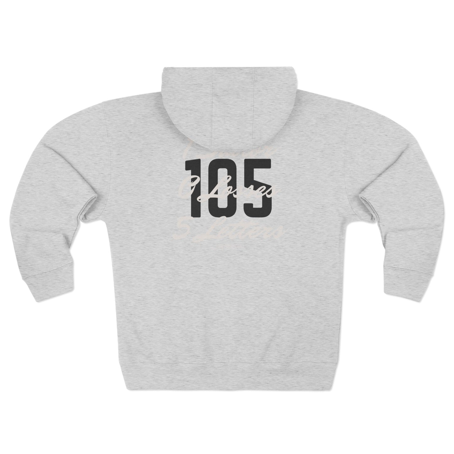 Adult 105 Christian White and Black Letters Hoodie Zipper
