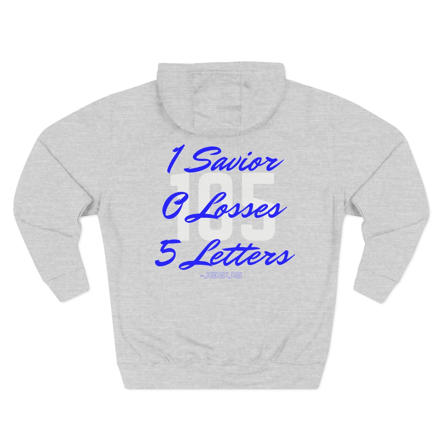 Adult 105 Christian Blue and White Letters Hoodie