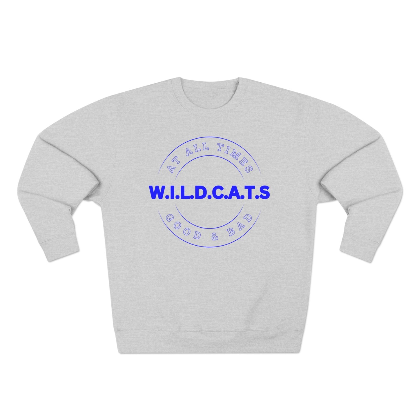 Wildcats Christian Blue Letters & Picture Crewneck
