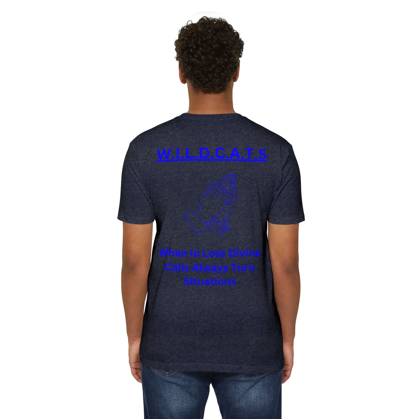 Wildcats Christian Blue Letters & Picture