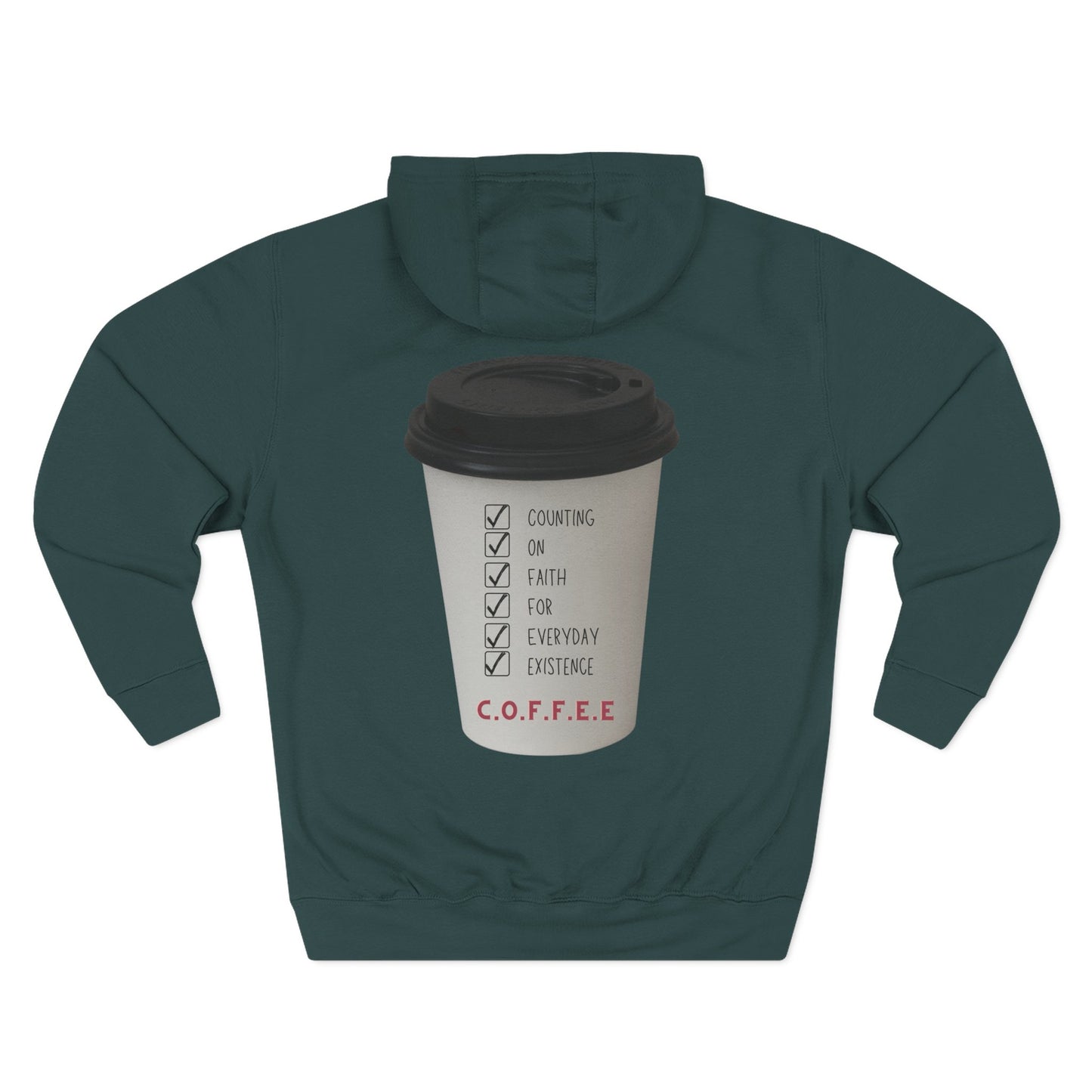 Adult Coffee Christian White Letters & Image Hoodie