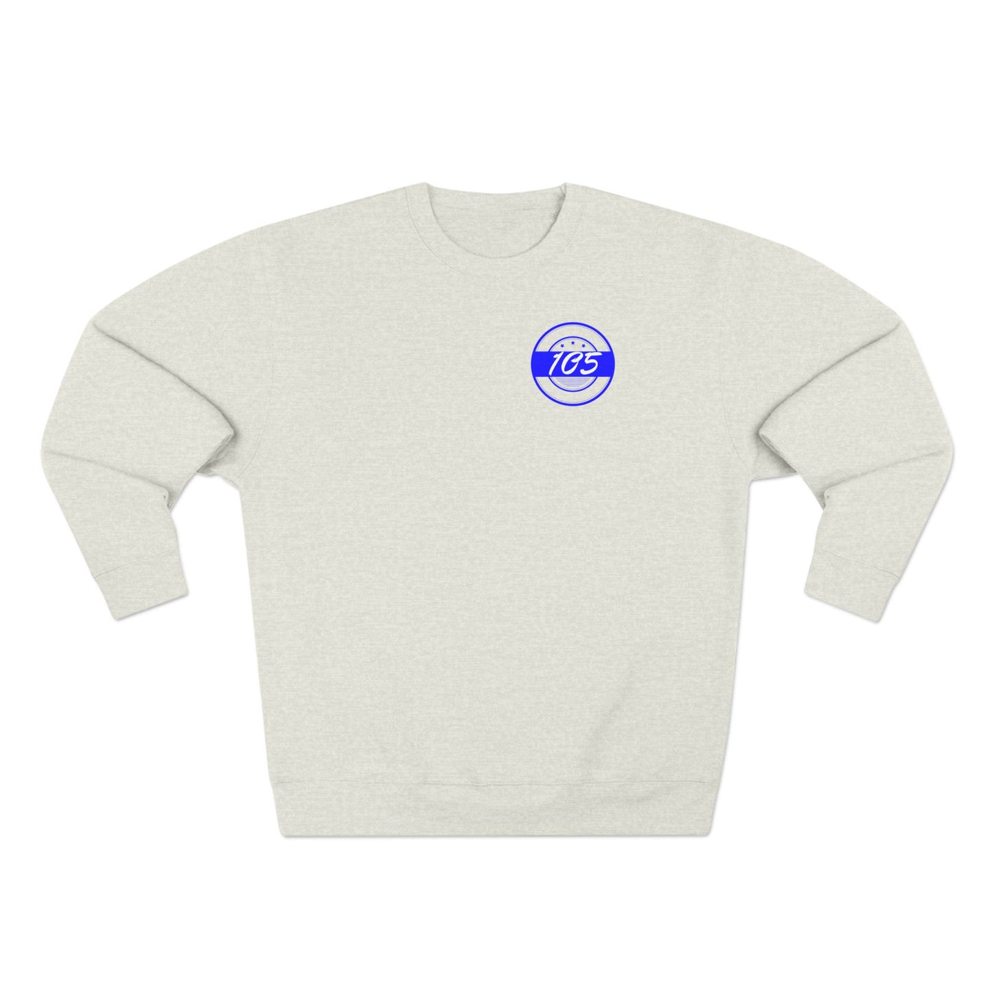 Adult 105 Christian Blue and White Letters Crewneck