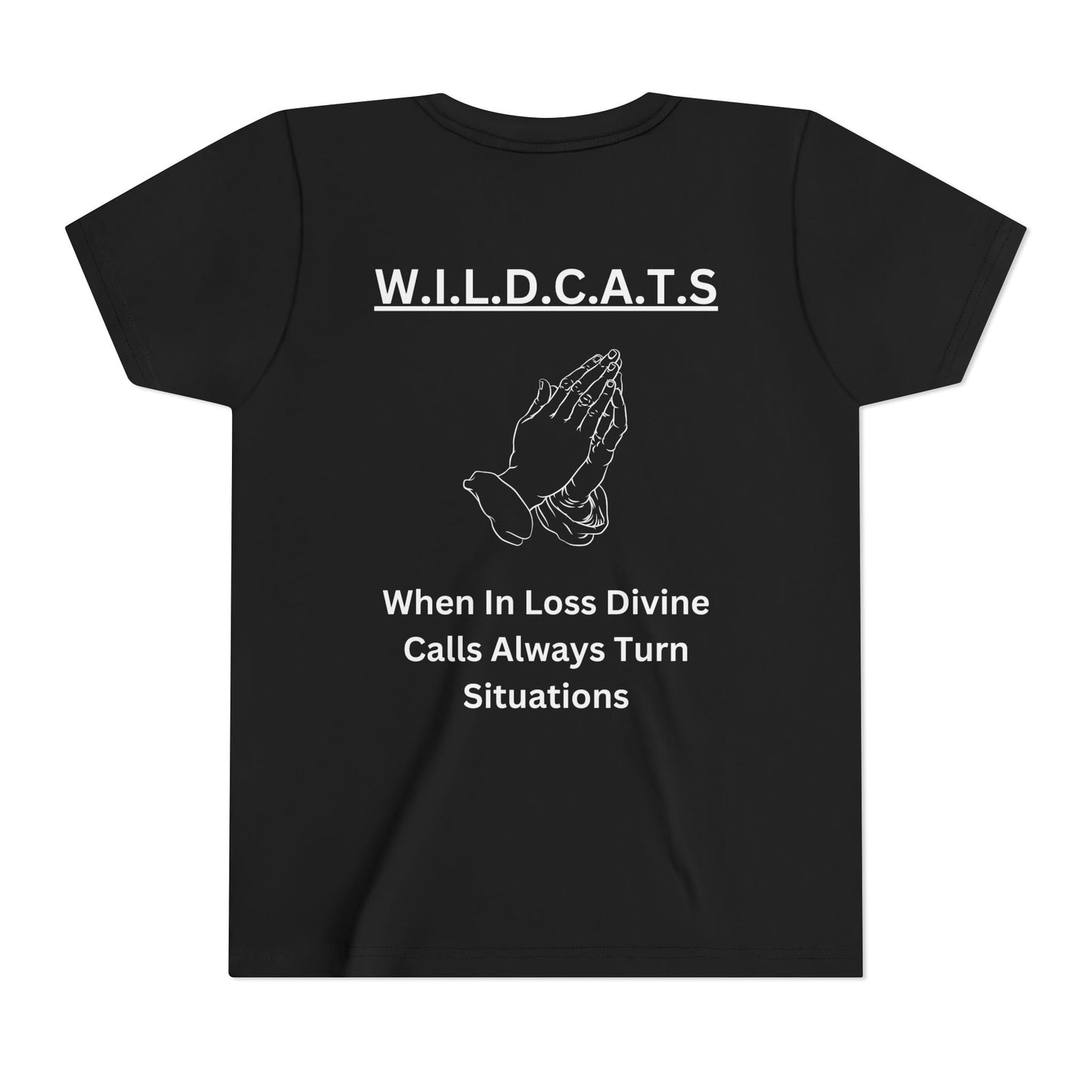 Youth Wildcats Christian White Letters & Picture