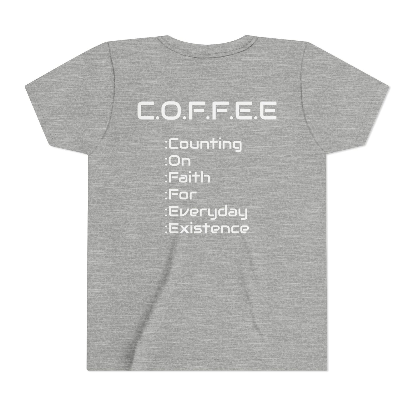 Youth Adult Coffee Christian White Words Only