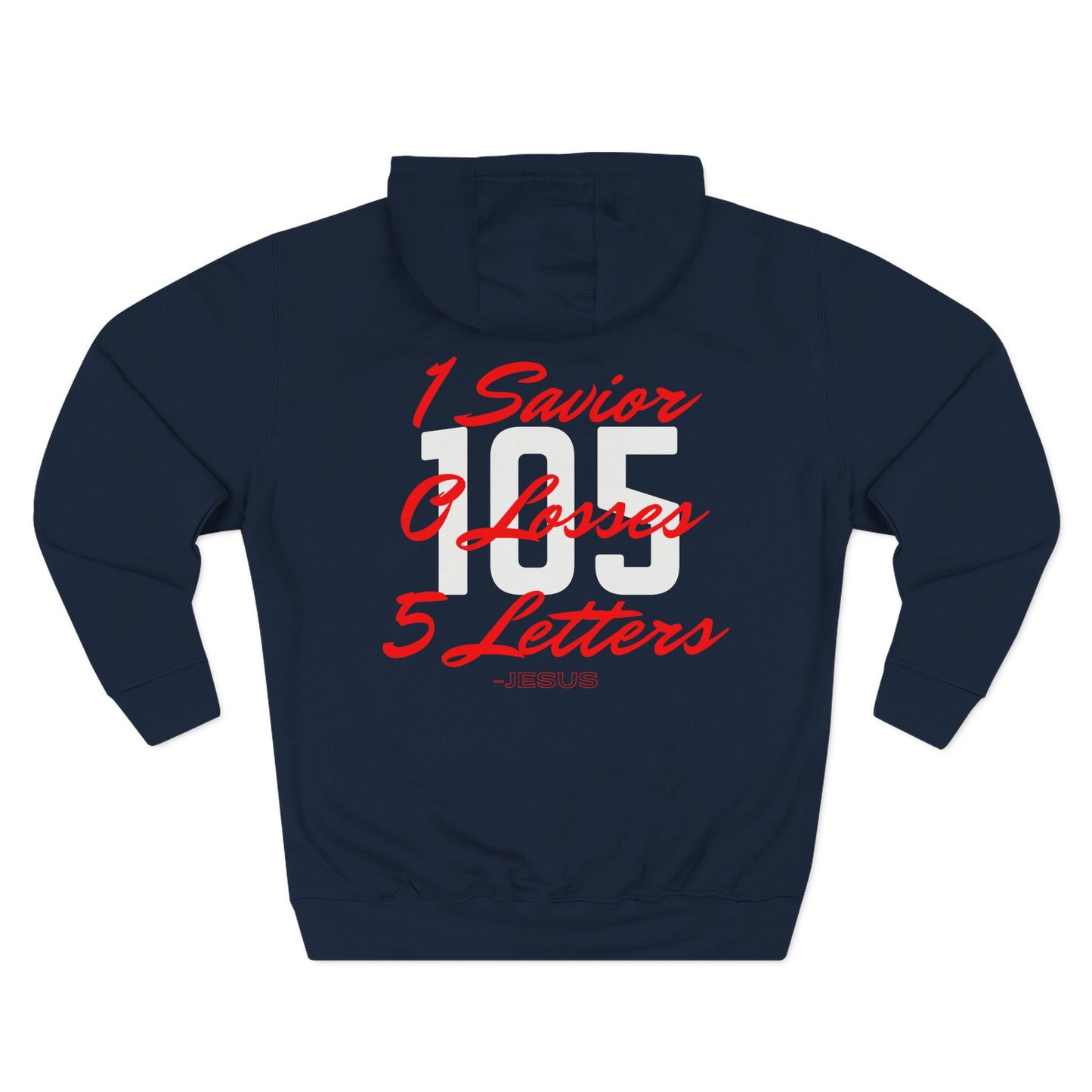 Adult 105 Christian Red and White Letters Hoodie