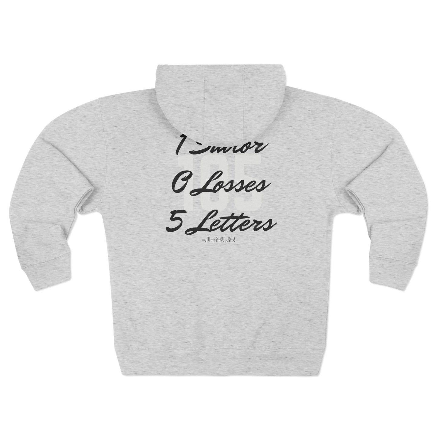 Adult 105 Christian Black and White Letters Hoodie Zipper