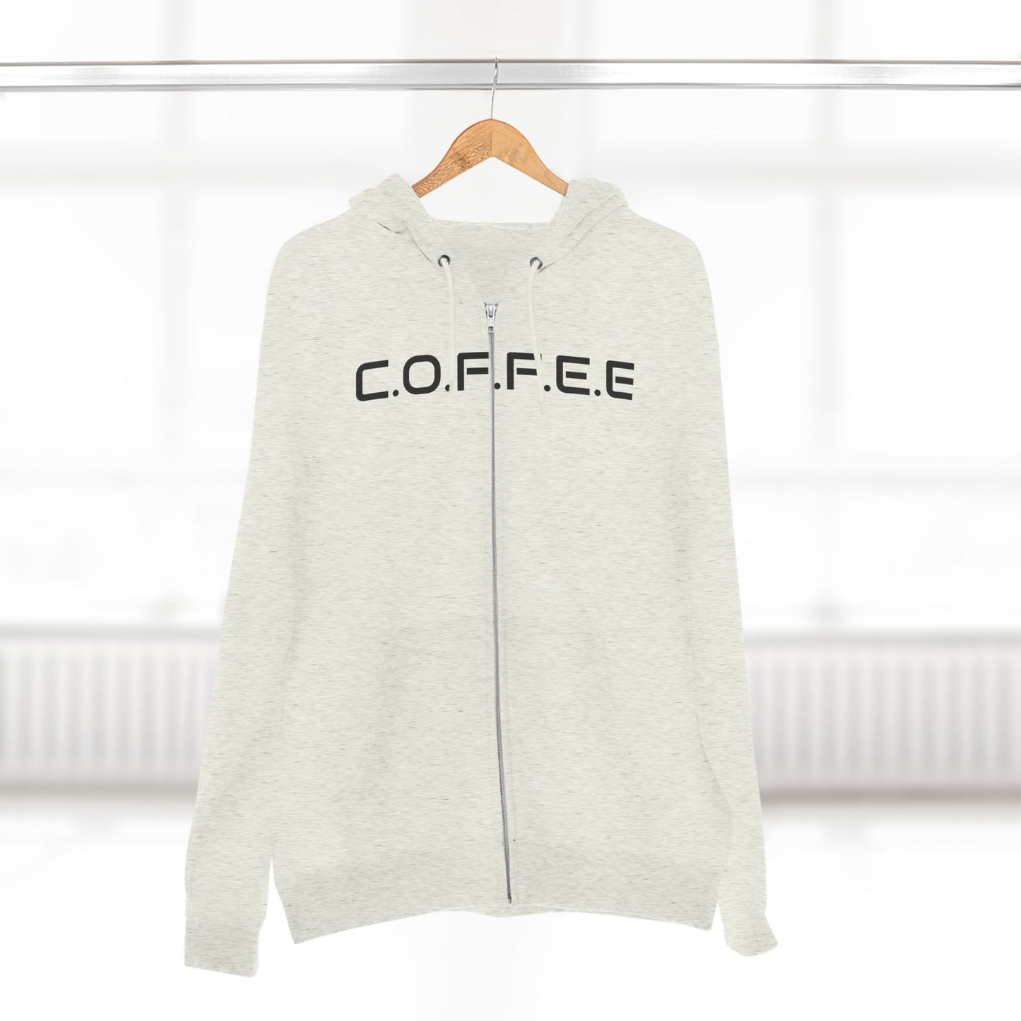 Adult Coffee Christian Black Words Only Hoodie Zipper