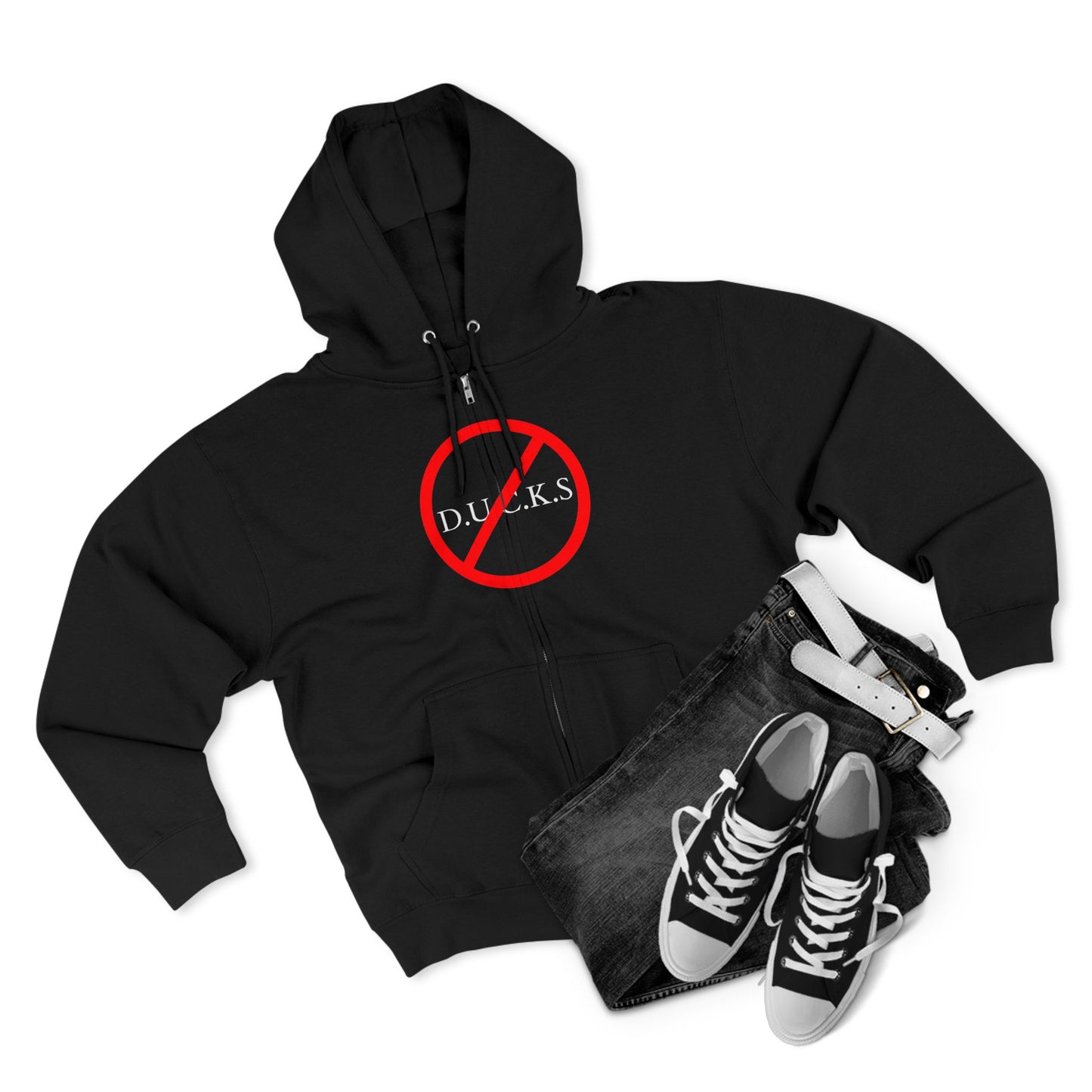 Ducks Christian White Words Hoodie Zipper