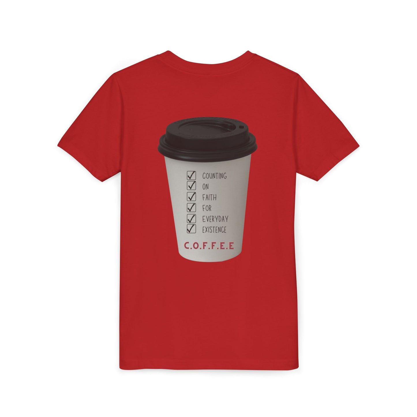 Youth Adult Coffee Christian White Letters & Image