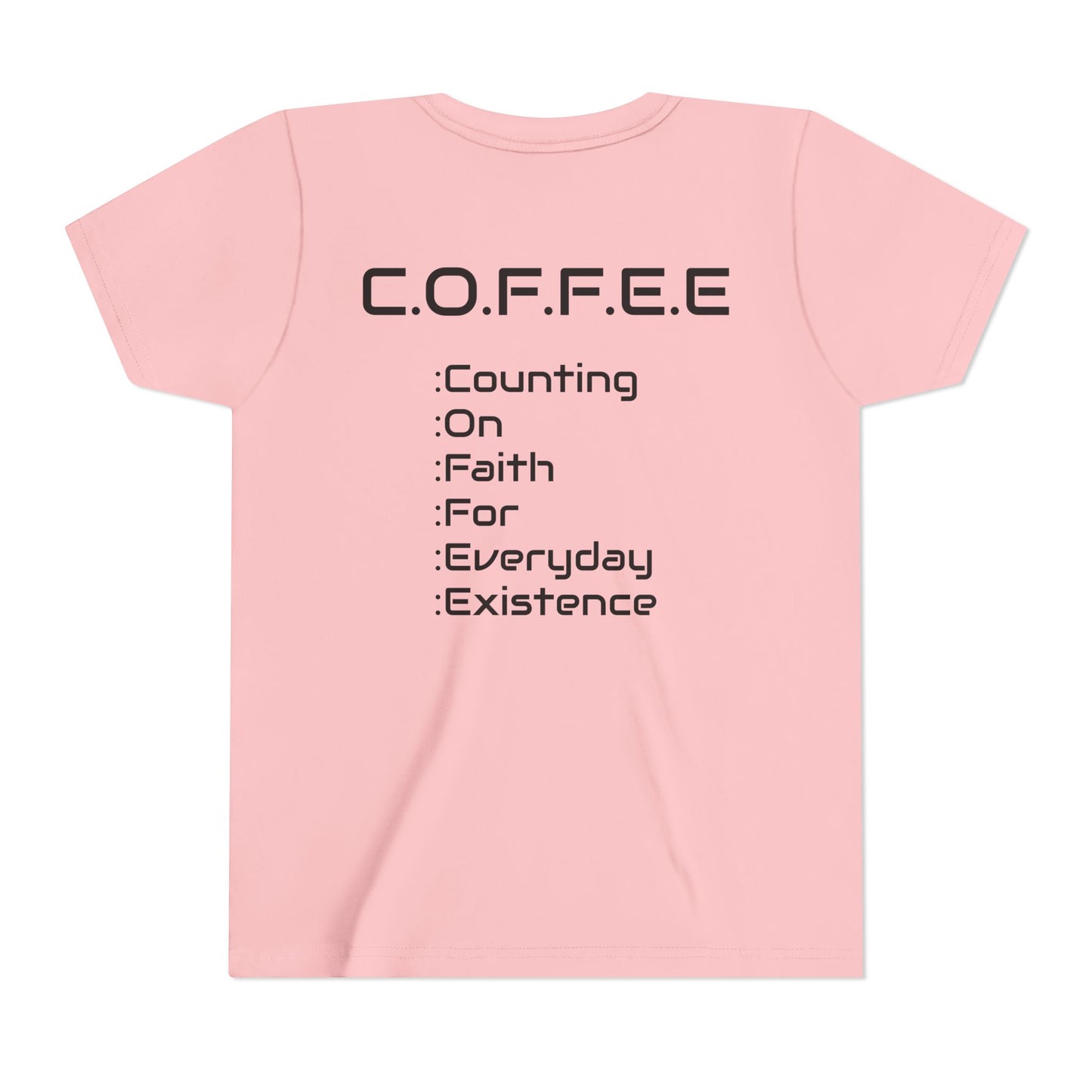 Youth Adult Coffee Christian Black Words Only