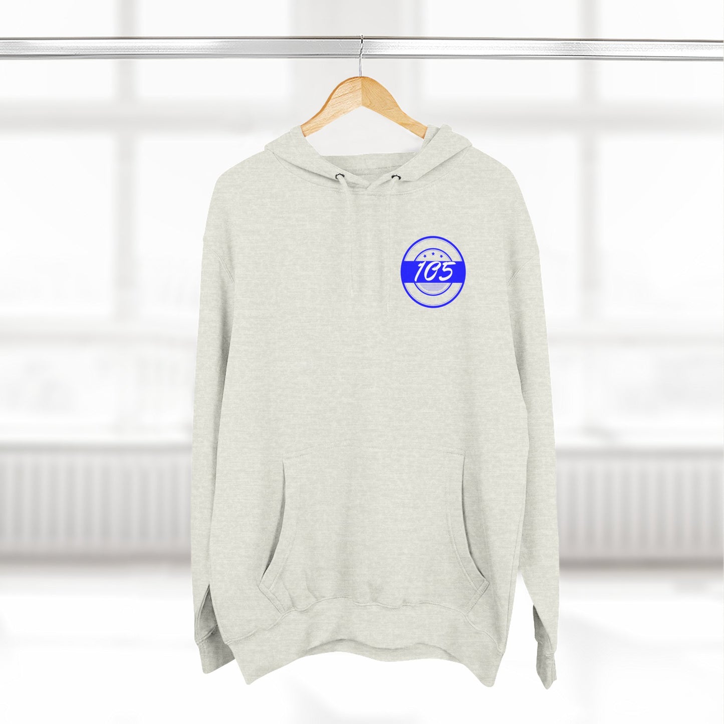 Adult 105 Christian Blue and White Letters Hoodie