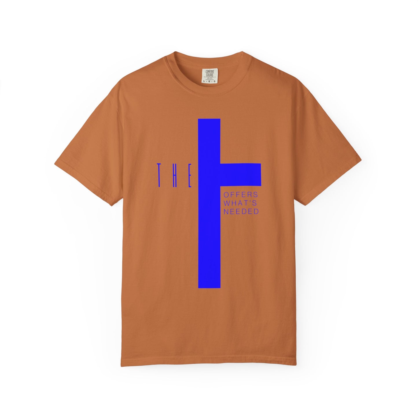Adult T-Town Christian Blue Letters & Cross