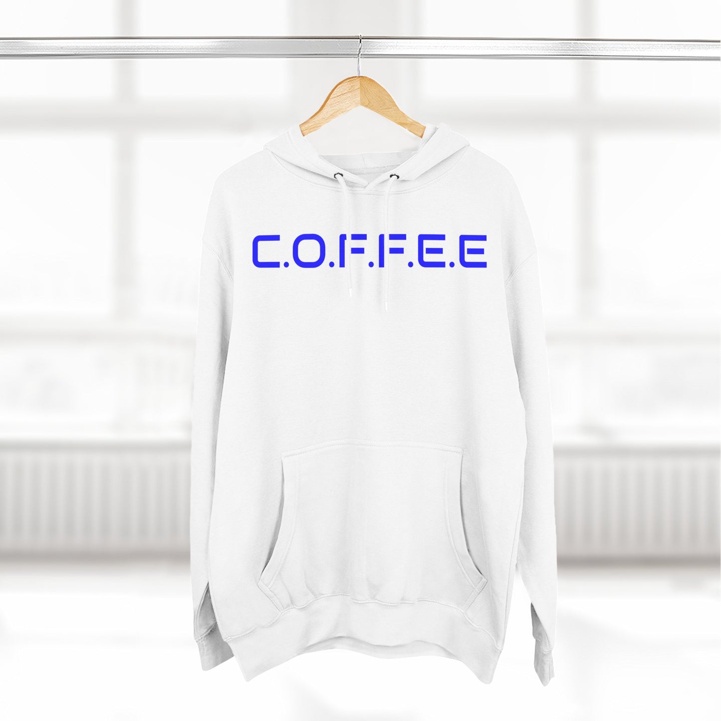Adult Coffee Christian Blue Words Only Hoodie