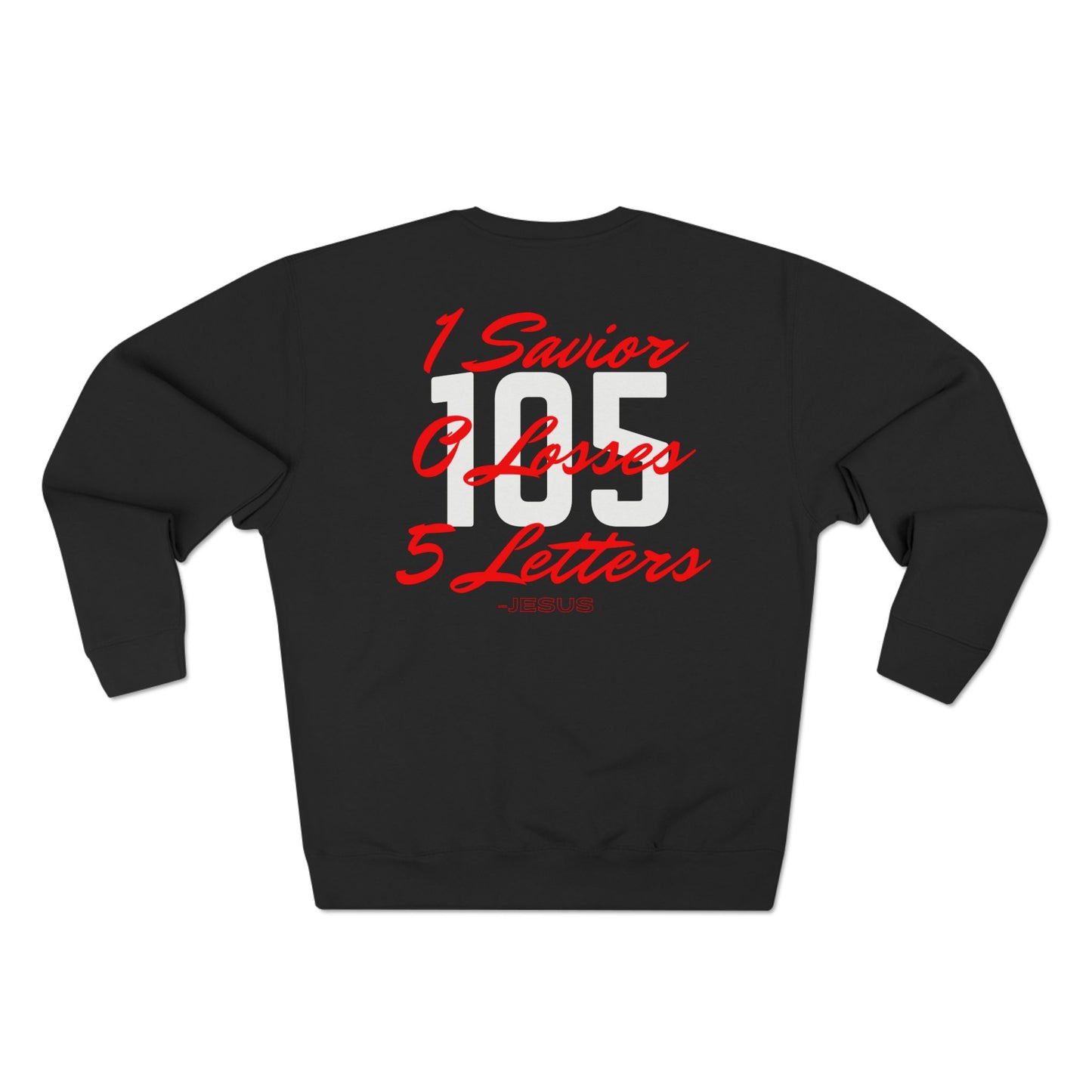 Adult 105 Christian Red and White Letters Crewneck